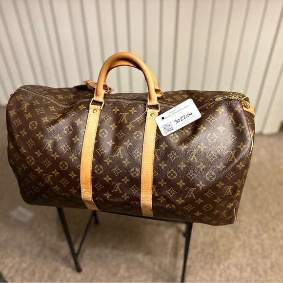 Louis Vuitton Monogram Canvas Duffel keepall w Vachetta Trim COA Included Sz55 - Picture 15 of 15